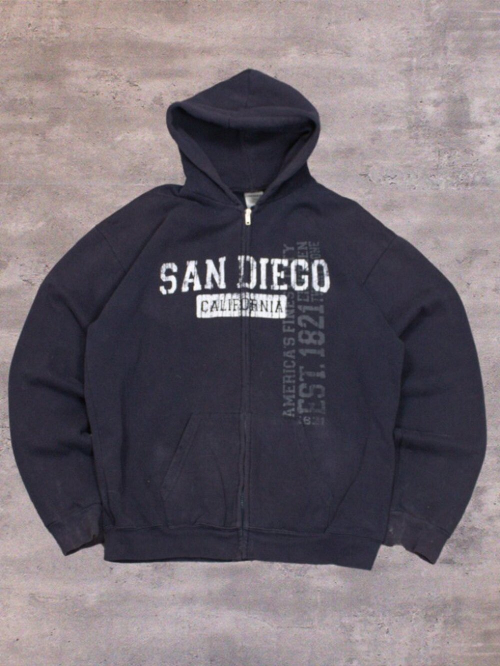 Vintage VTG Y2K 2000's 00's San Francisco AOP Navy Hoodie
